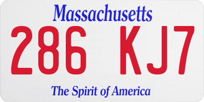 MA license plate 286KJ7