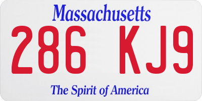 MA license plate 286KJ9