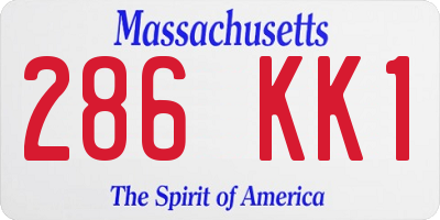MA license plate 286KK1