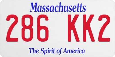 MA license plate 286KK2