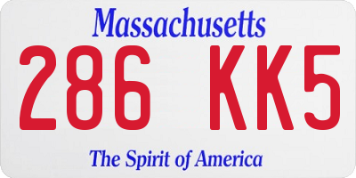 MA license plate 286KK5
