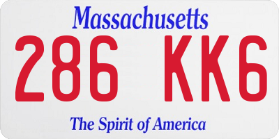 MA license plate 286KK6