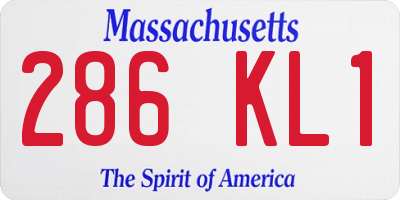 MA license plate 286KL1