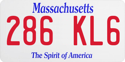 MA license plate 286KL6