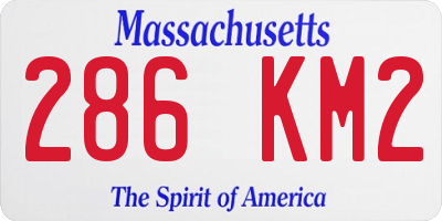 MA license plate 286KM2