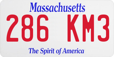 MA license plate 286KM3