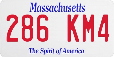 MA license plate 286KM4