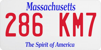 MA license plate 286KM7