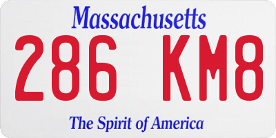 MA license plate 286KM8