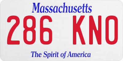 MA license plate 286KN0