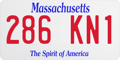 MA license plate 286KN1