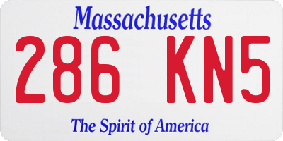 MA license plate 286KN5