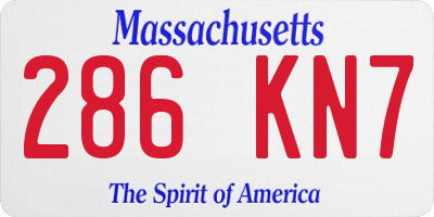 MA license plate 286KN7