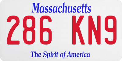 MA license plate 286KN9
