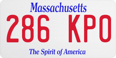 MA license plate 286KP0