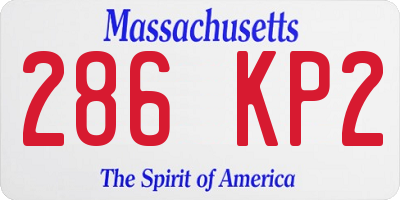 MA license plate 286KP2
