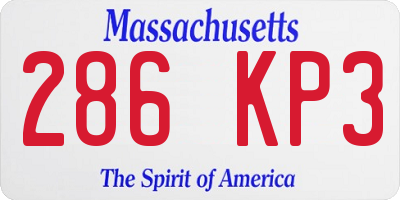 MA license plate 286KP3