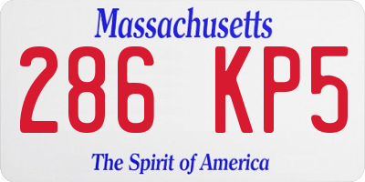 MA license plate 286KP5