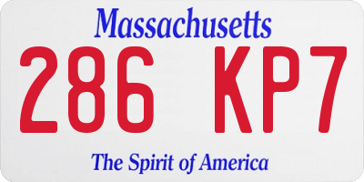 MA license plate 286KP7
