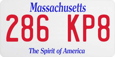 MA license plate 286KP8