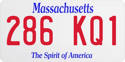 MA license plate 286KQ1