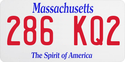 MA license plate 286KQ2