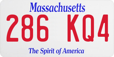 MA license plate 286KQ4