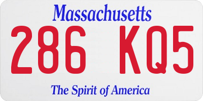 MA license plate 286KQ5