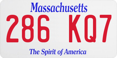 MA license plate 286KQ7