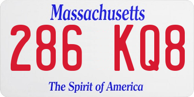 MA license plate 286KQ8