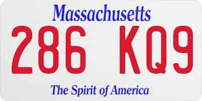 MA license plate 286KQ9