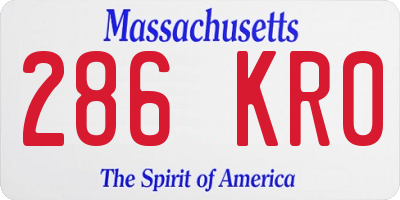 MA license plate 286KR0