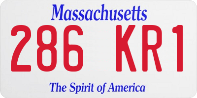 MA license plate 286KR1