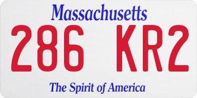 MA license plate 286KR2