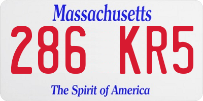 MA license plate 286KR5