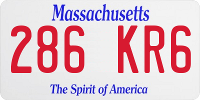 MA license plate 286KR6