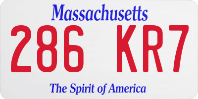MA license plate 286KR7