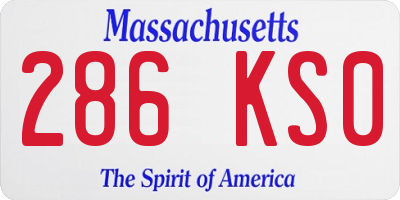 MA license plate 286KS0