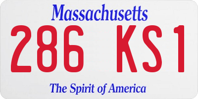 MA license plate 286KS1