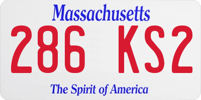 MA license plate 286KS2