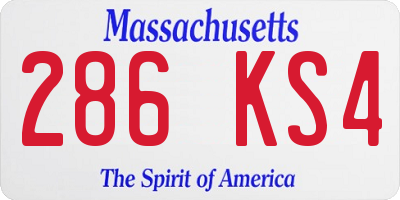 MA license plate 286KS4