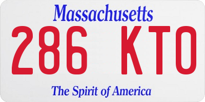 MA license plate 286KT0