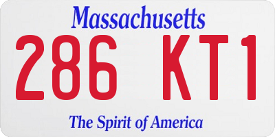 MA license plate 286KT1