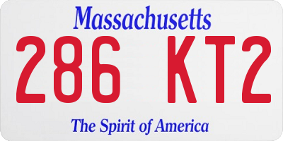 MA license plate 286KT2