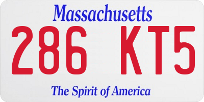 MA license plate 286KT5