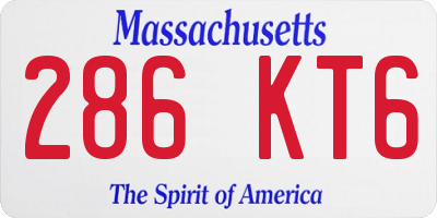 MA license plate 286KT6
