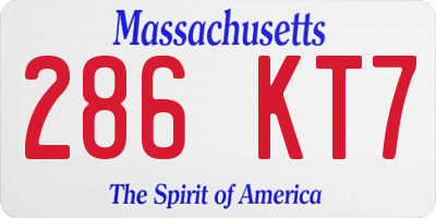 MA license plate 286KT7