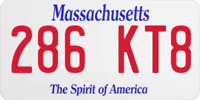 MA license plate 286KT8