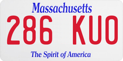 MA license plate 286KU0