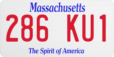 MA license plate 286KU1